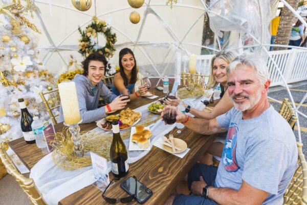 family enjoying meal