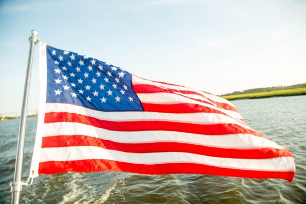 A photo of the flag of the United States of America