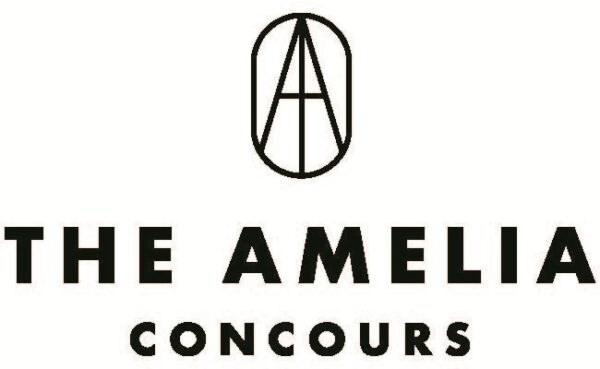 Logo for The Amelia Concours, featuring a stylized letter A inside an oval above the words THE AMELIA in bold uppercase letters and CONCOURS in smaller uppercase letters below.