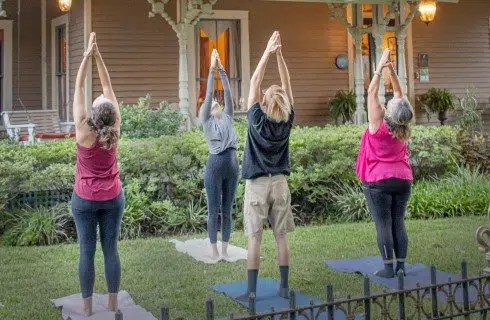 yoga outside house