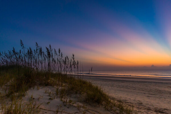 sunset beach waves