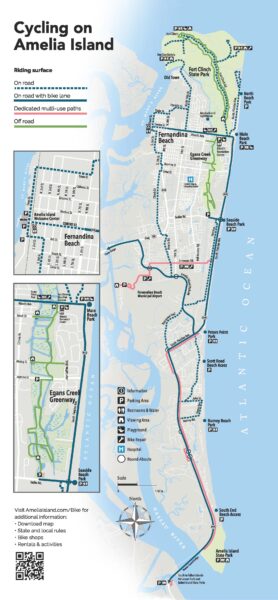 cycling map of Amelia Island