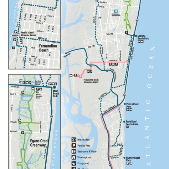 cycling map of Amelia Island