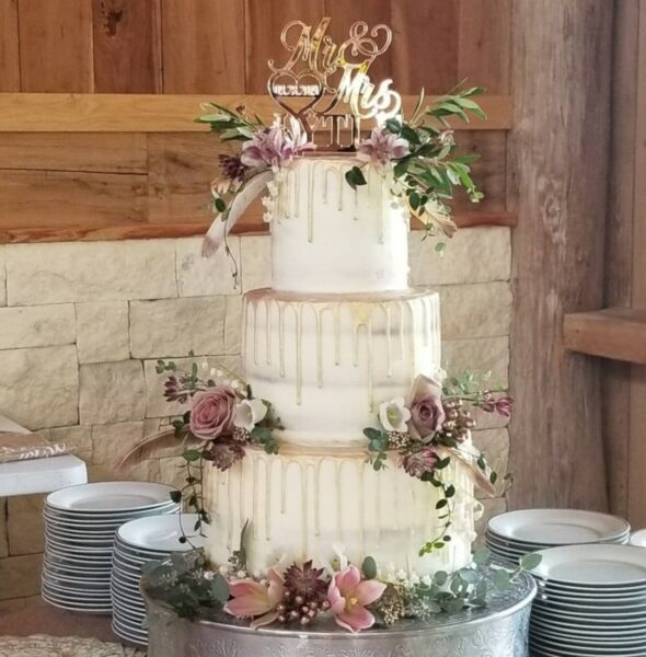 Bliss Cakery white wedding cake