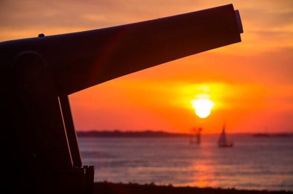 Cannon at sunset