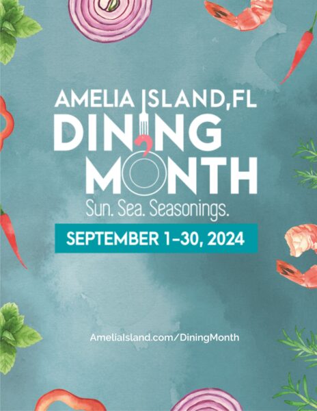 Amelia Island Dining Month 2024 menu cover