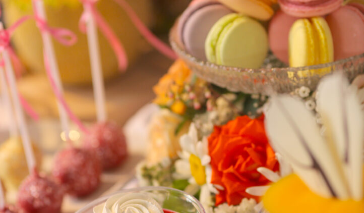 No bake rhubarb and strawberry cheesecakes in glasses