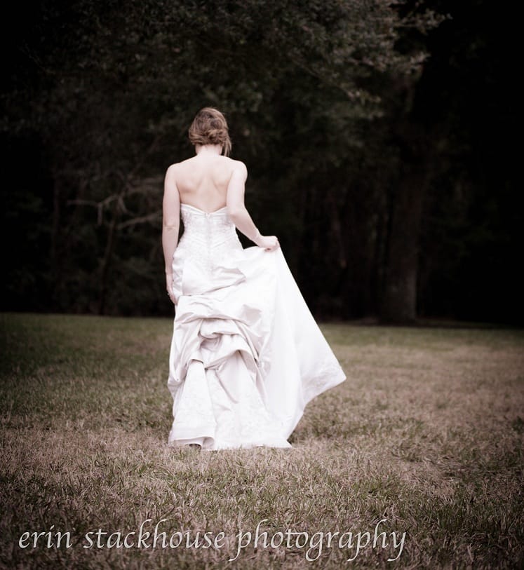bride walking away