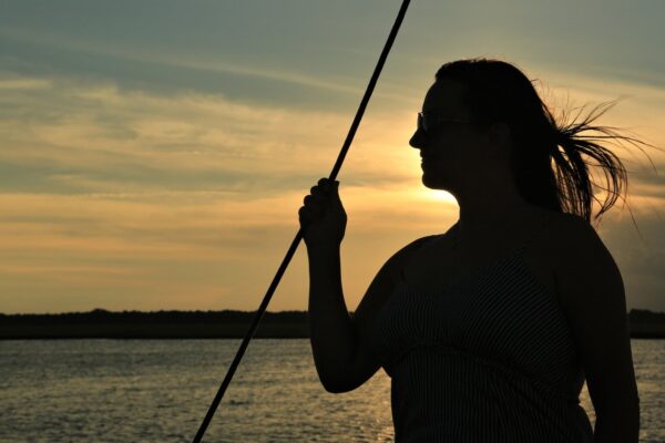 sailing at sunset
