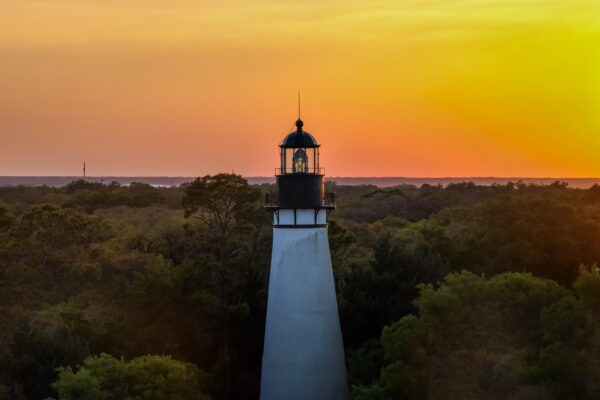 Amelia Island lighthouse at sunset
