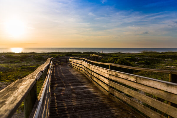 wooden boardwalk beach