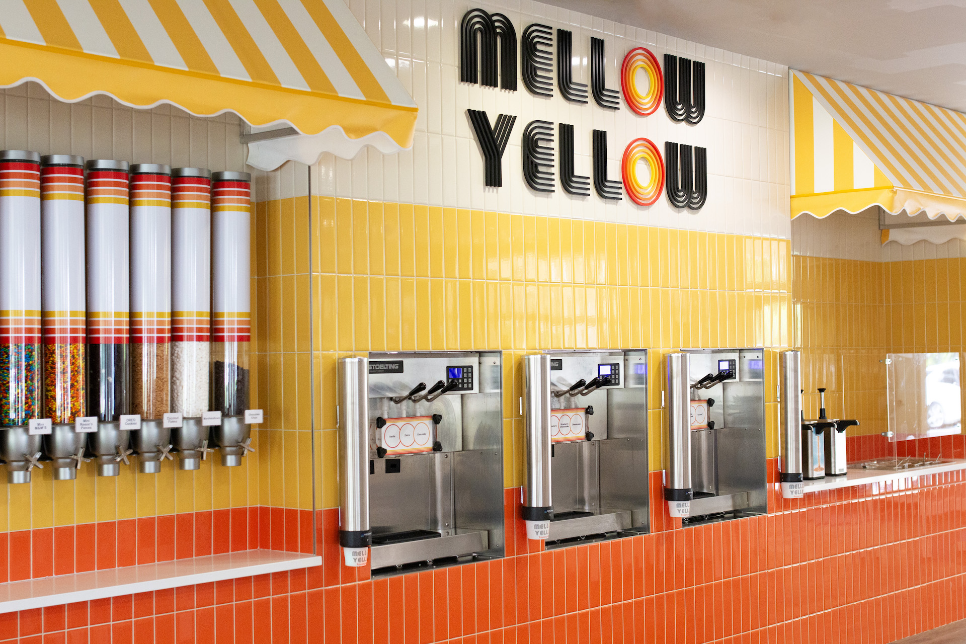 Mellow Yellow Frozen Yogurt dispensers