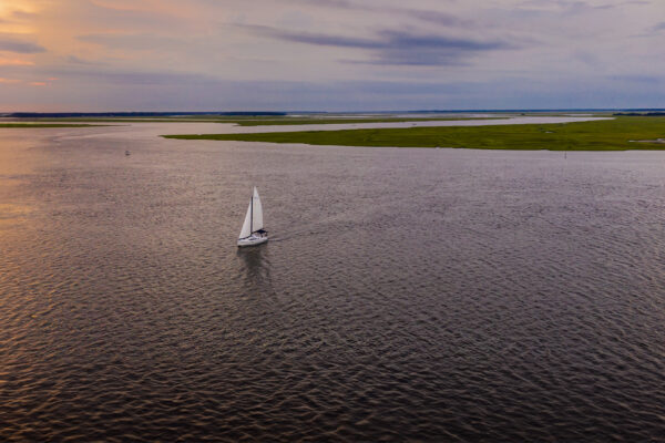 sailing on water