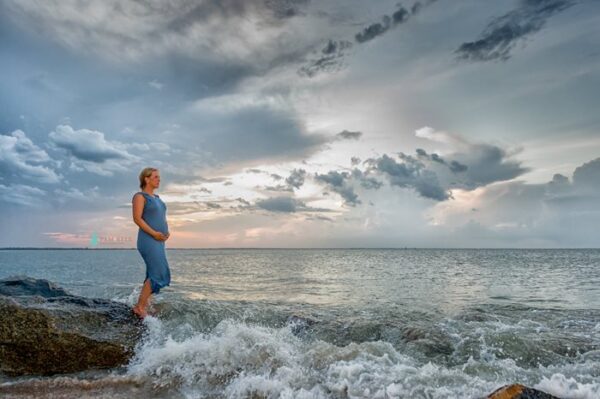 Pam Bell Photography woman by waves