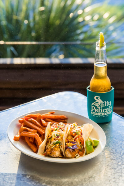 Salty Pelican dish and drink
