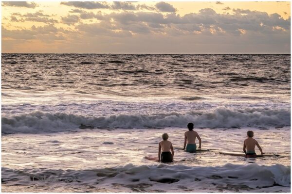 swimming with friends beach