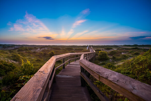 wooden boardwalk to beach