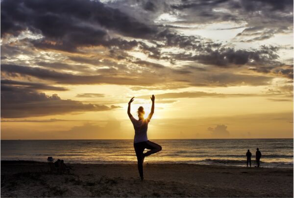 yoga on beach