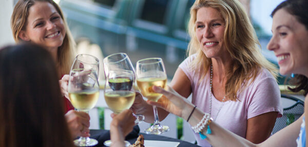 Women Drinking Wine