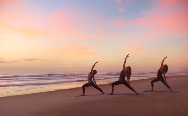 yoga at Ritz-Carlton on beach