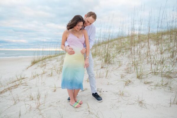 beach couple maternity