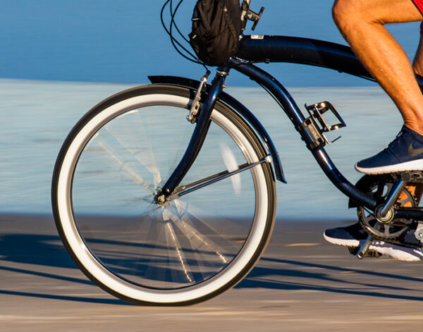 biking on road