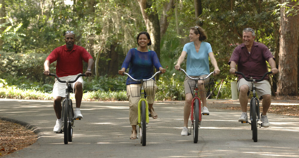 couples biking