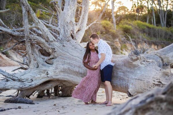 engagement photos on Boneyard Beach