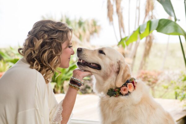 Amelia island dog and woman