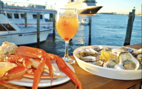 Crab legs and oysters