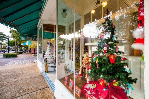 christmas tree on display