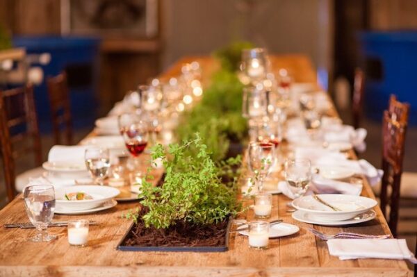 Sprouting dining setting