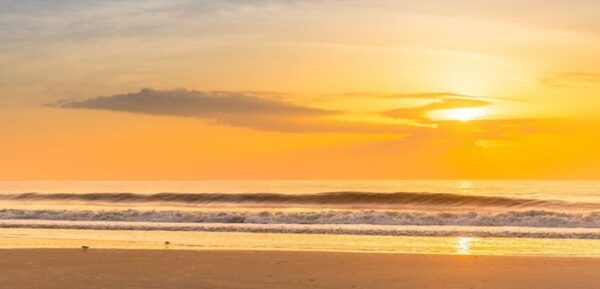 waves at sunset