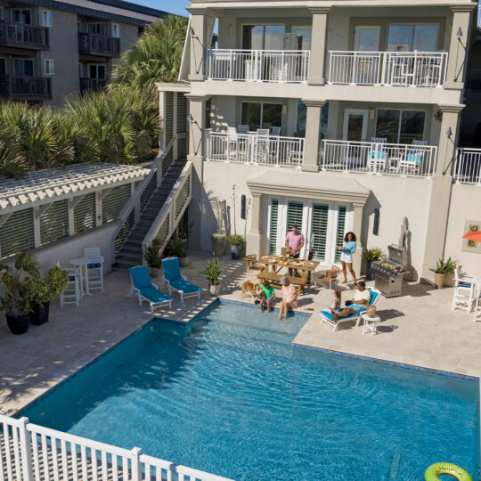 vacation rental pool and building