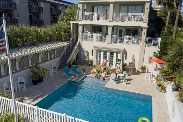 vacation rental pool and building
